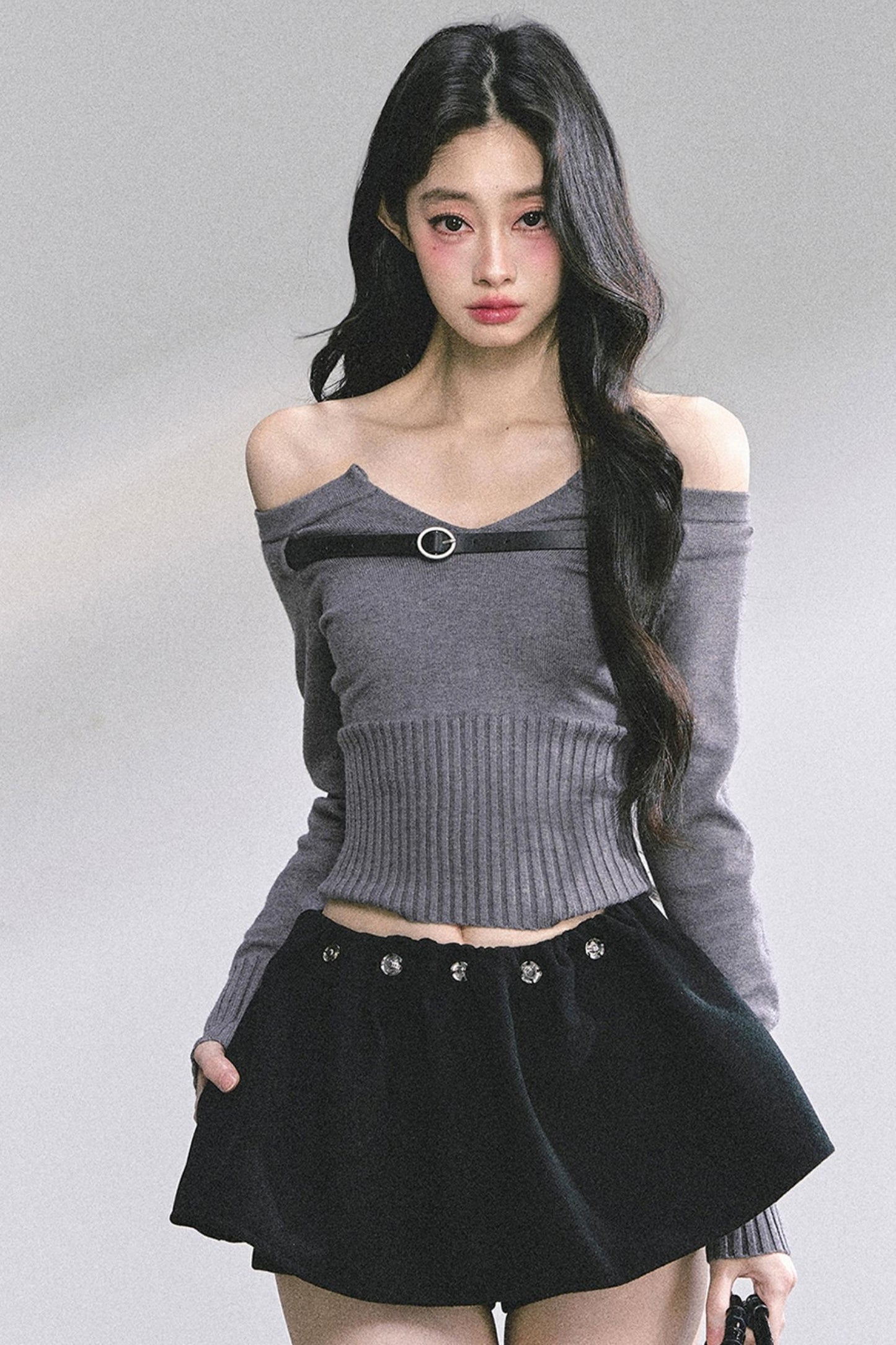 Lazy Weekend One-Shoulder Knitted Top