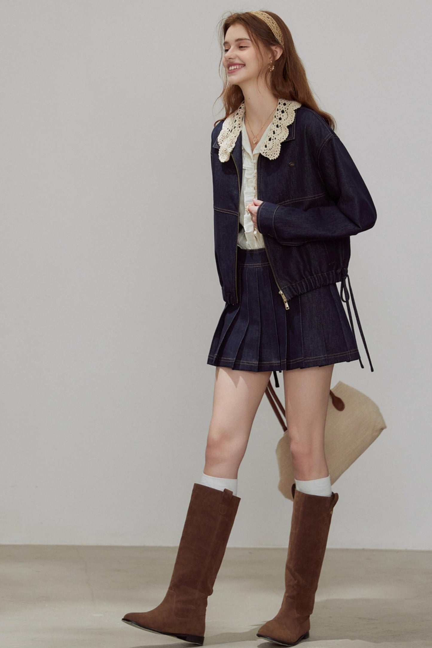 Autumn Lace Denim Jacket