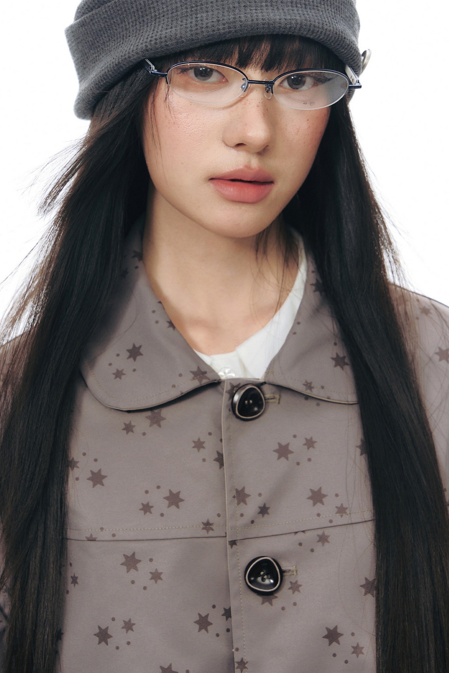 Double-Sided Doll Collar Trench Coat