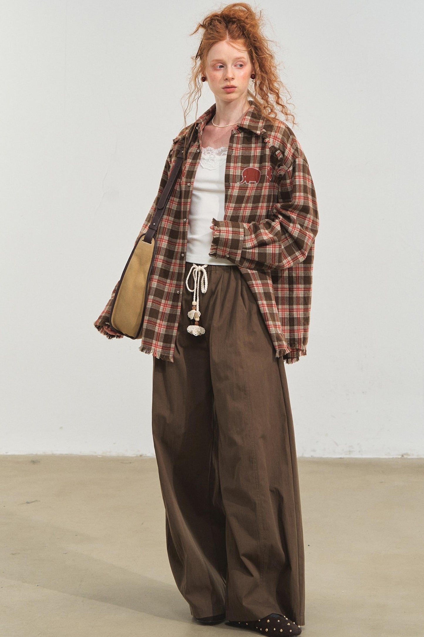 Plaid Collar Sweater Set-Up