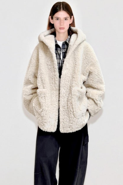 Hooded Oversized Fur Coat