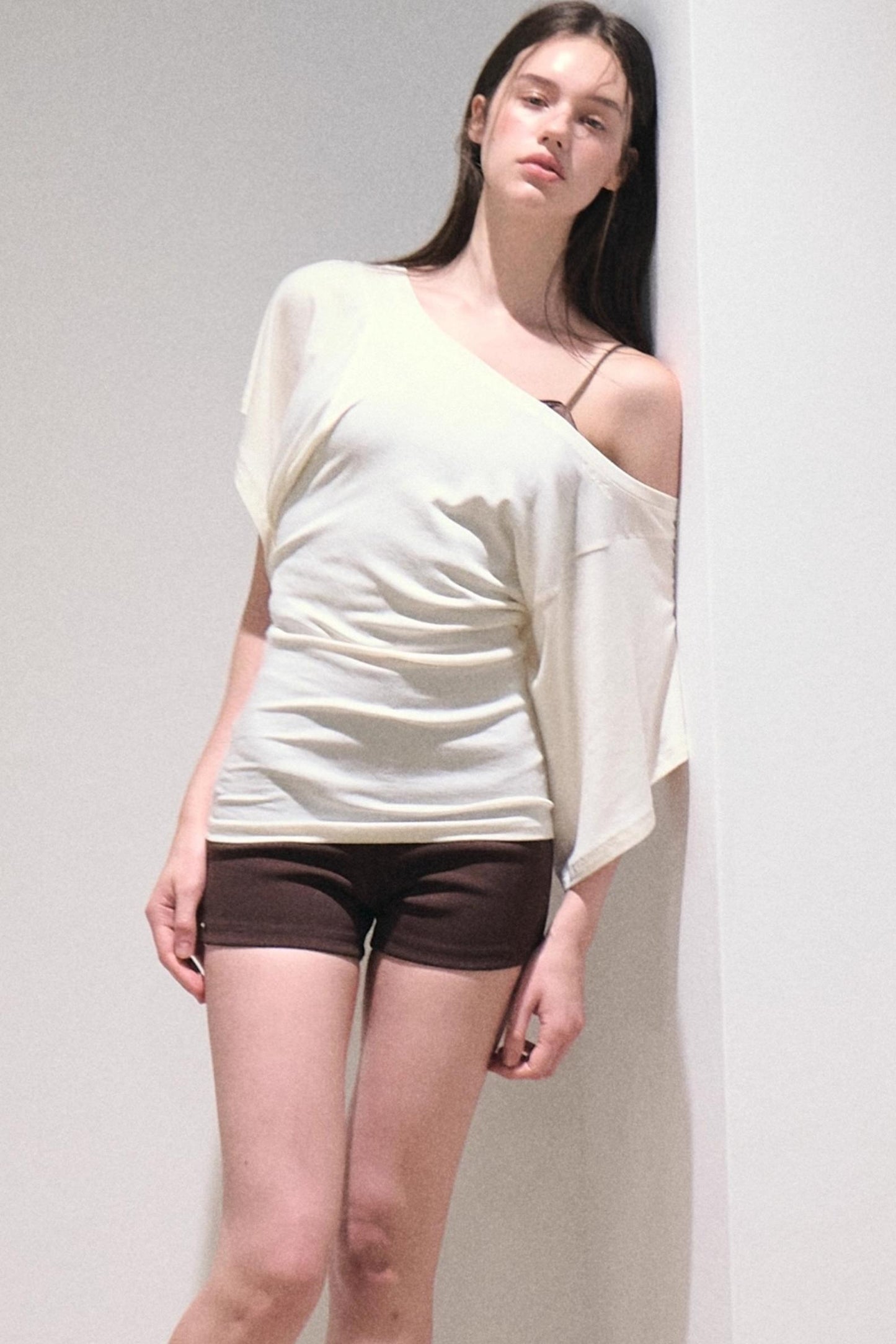 Classic Texture Slim High-Waisted Shorts