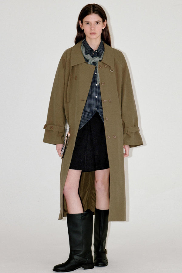 Silhouette Double-Breasted Trench Coat