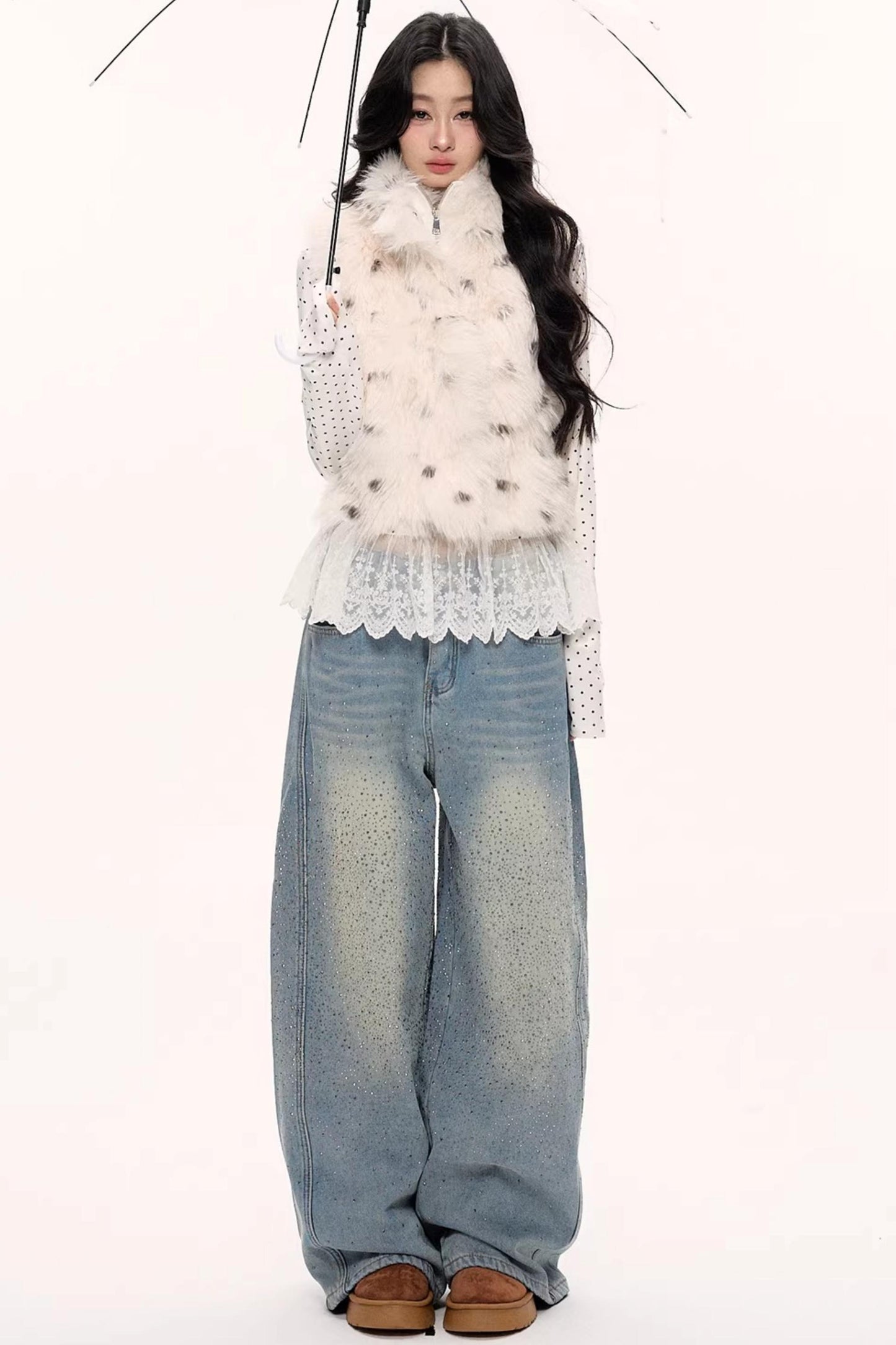 Fluffy Leopard Magic Fur Vest Jacket