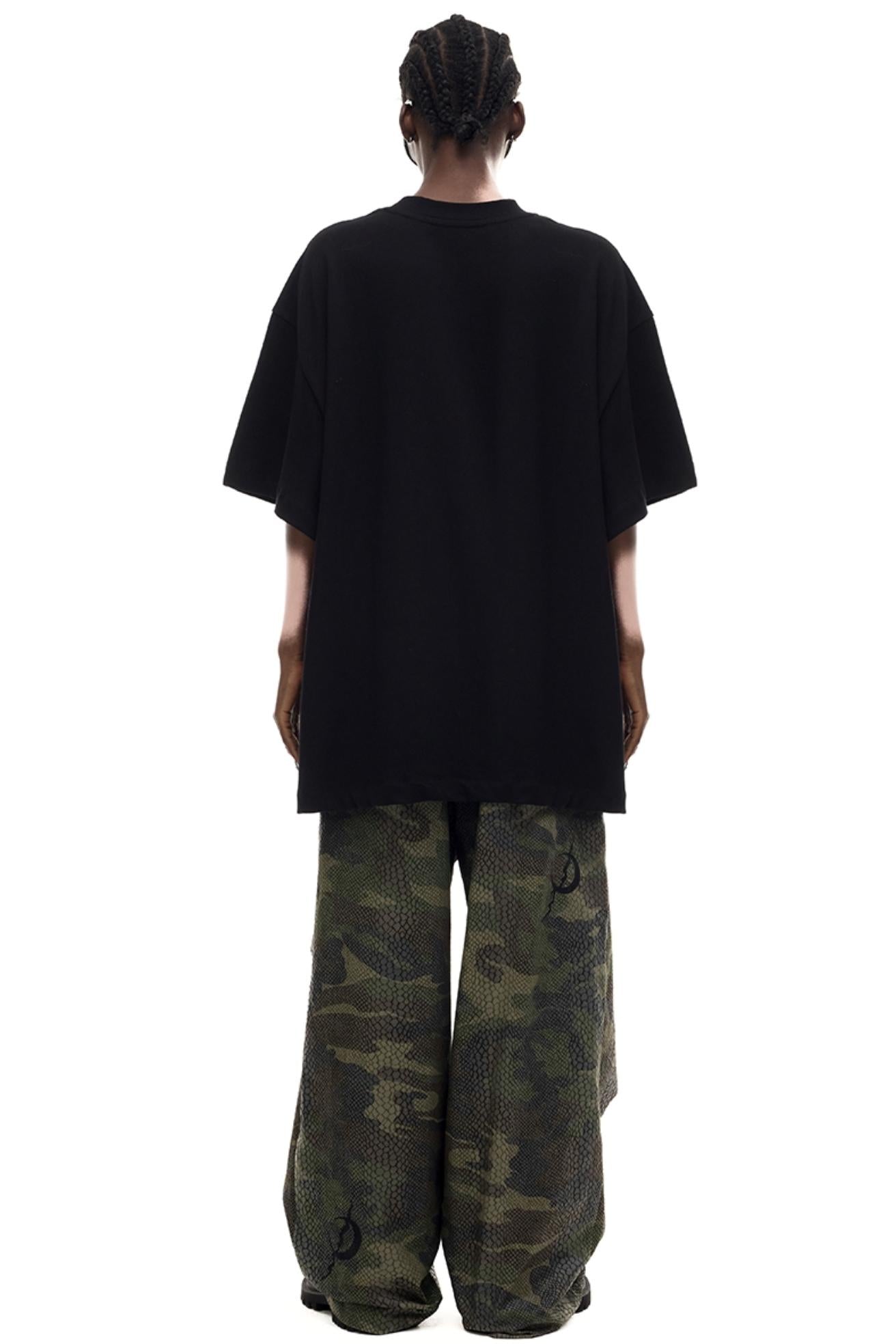 Cat Skeleton Print T-Shirt