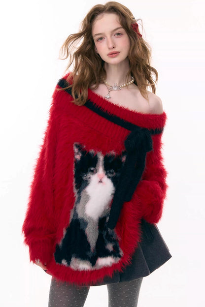Arrogance Cat Pattern Sweater