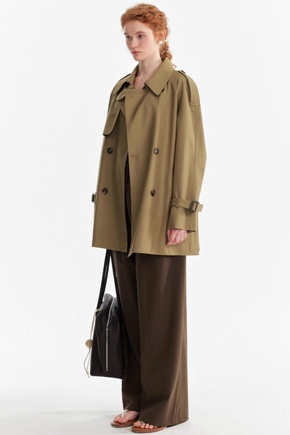 Petite Lace-up Trench Coat