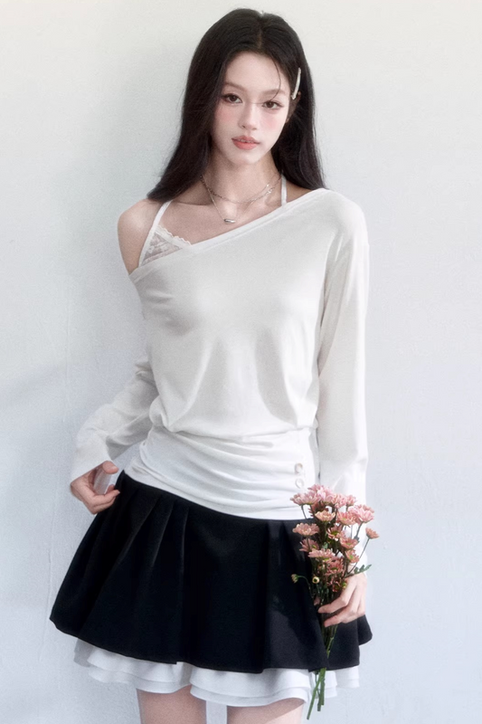Cloud Love Letter Off-Shoulder Top