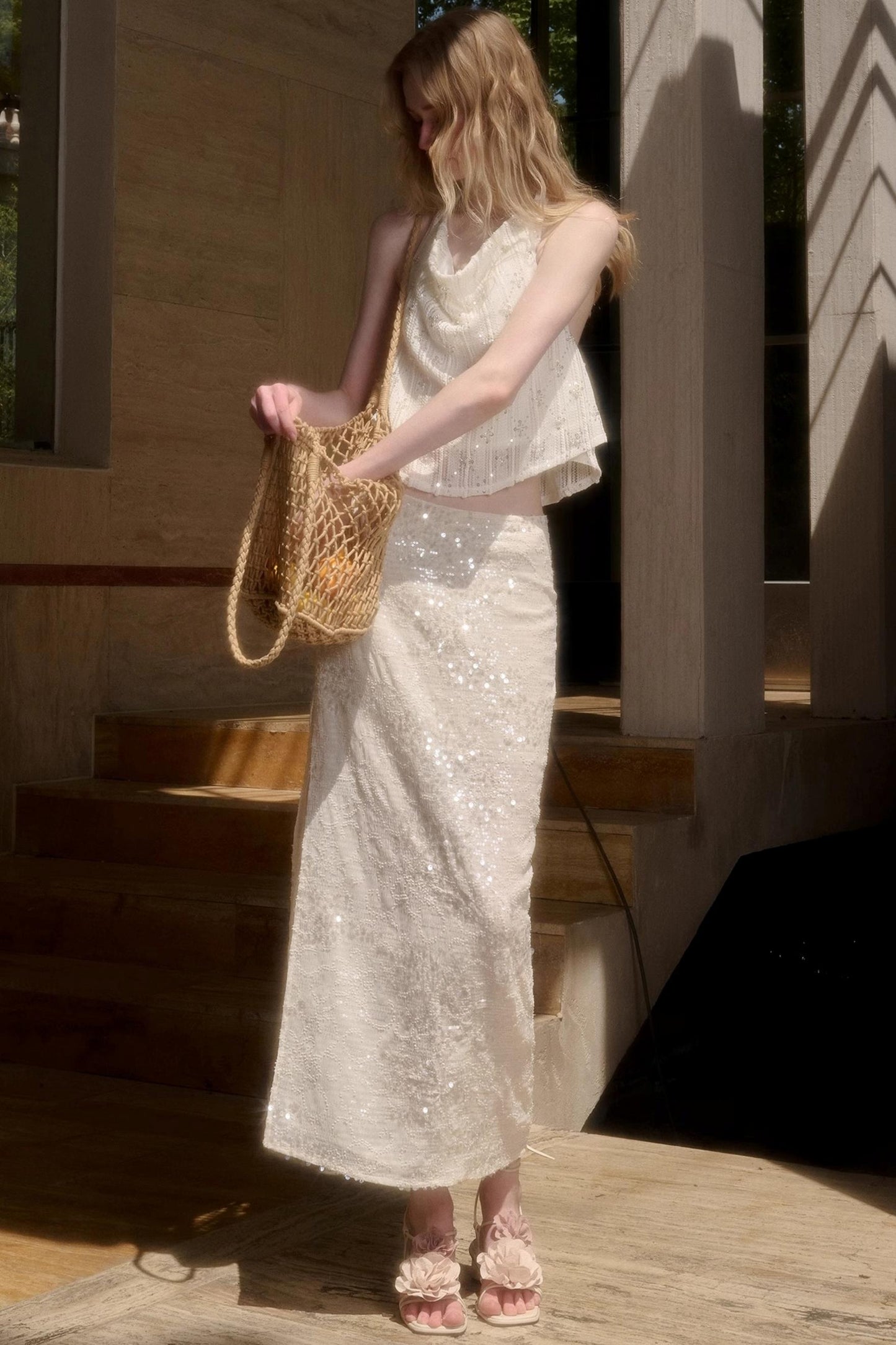 Celestial Slouchy Suit With Knit Skirt Set-Up