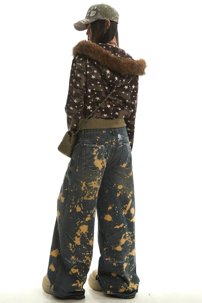 Vintage Mountain Fur Collar Slim Jacket