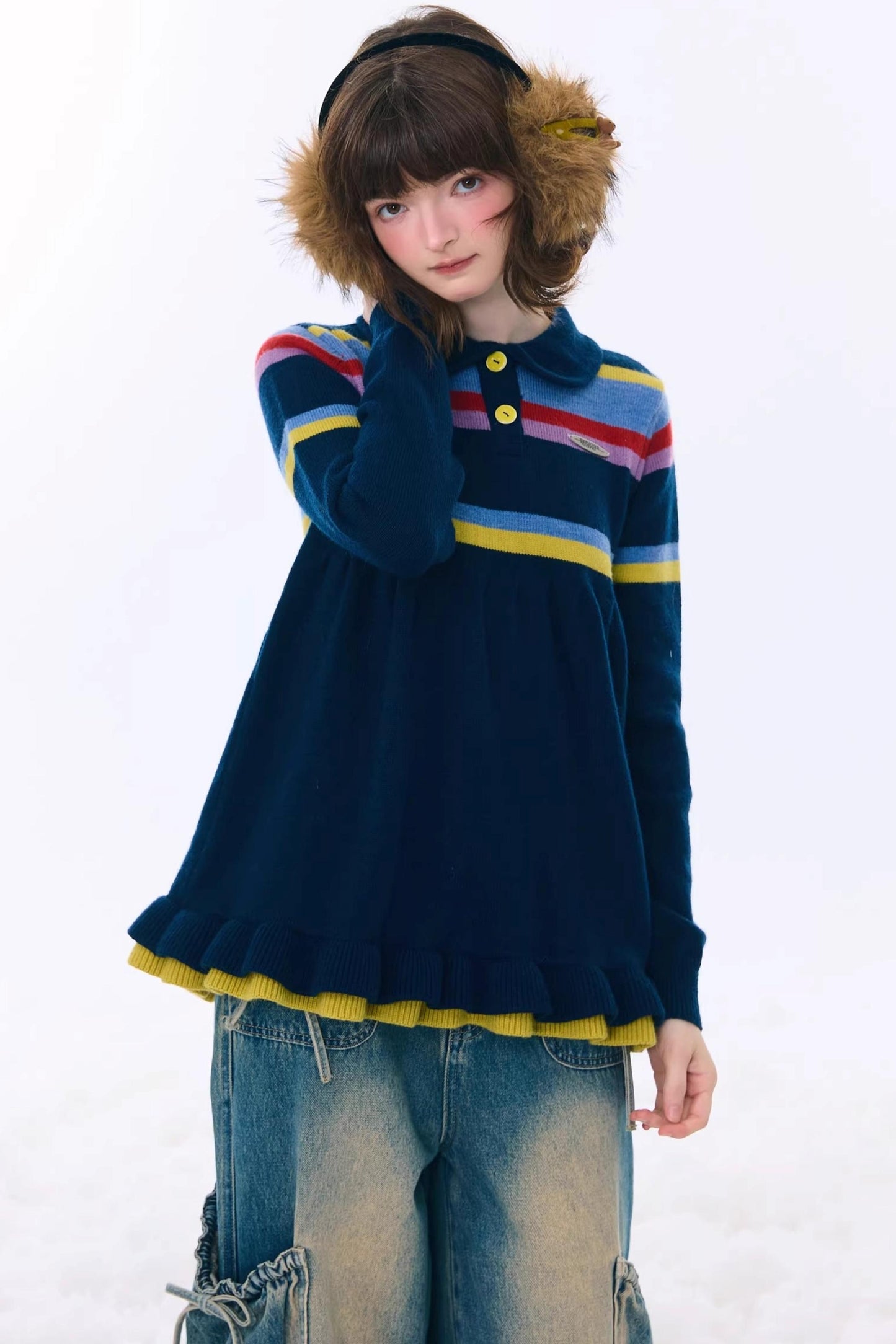 Retro Lace Collar Sweater