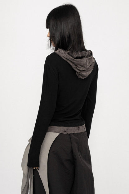 American Retro Long Sleeve Hooded Top