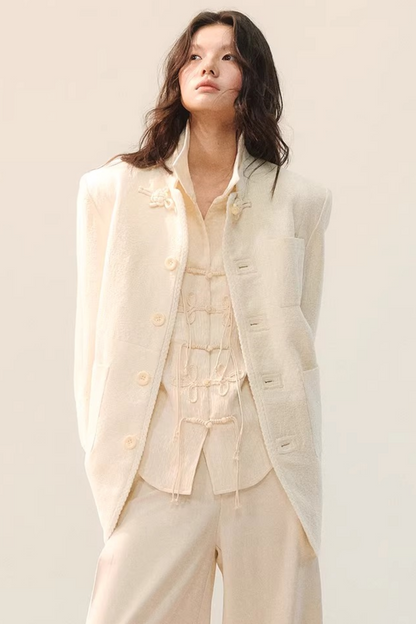 플리츠 섀도우 엘레강스 블라우스