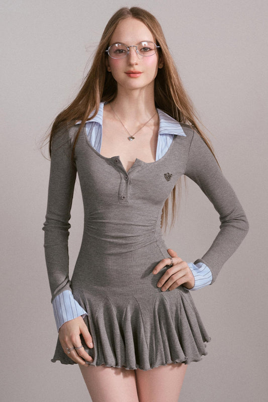 Luxury Gray Slimming Dress