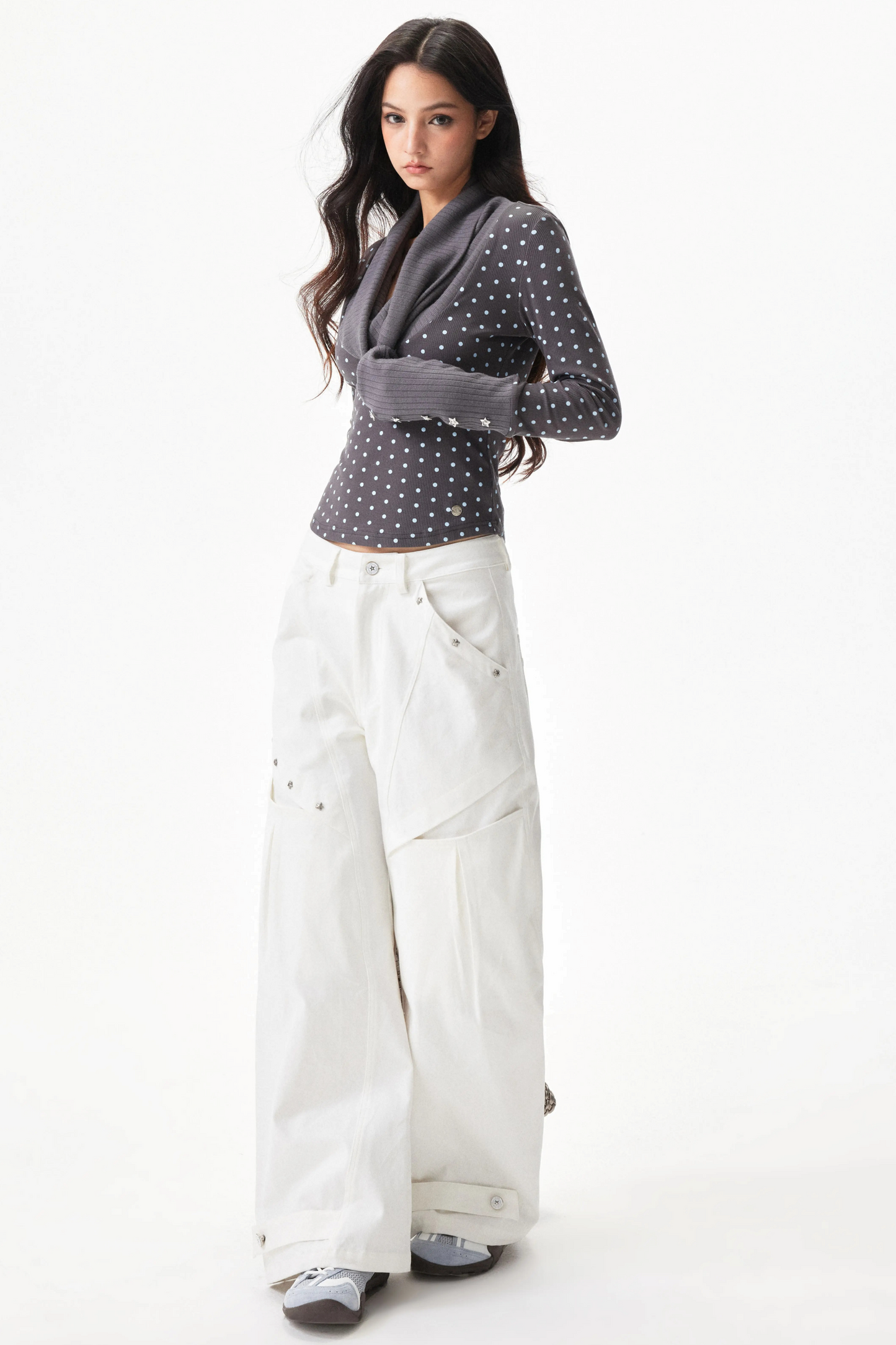Star Rivet Deconstructed Pants