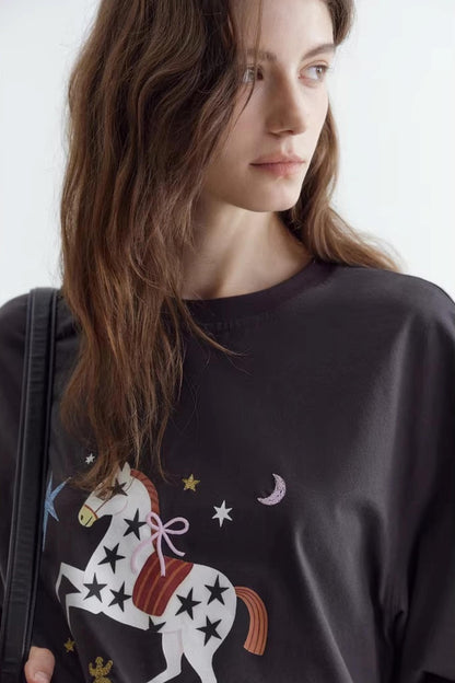 Star Pony Embroidered T-Shirt