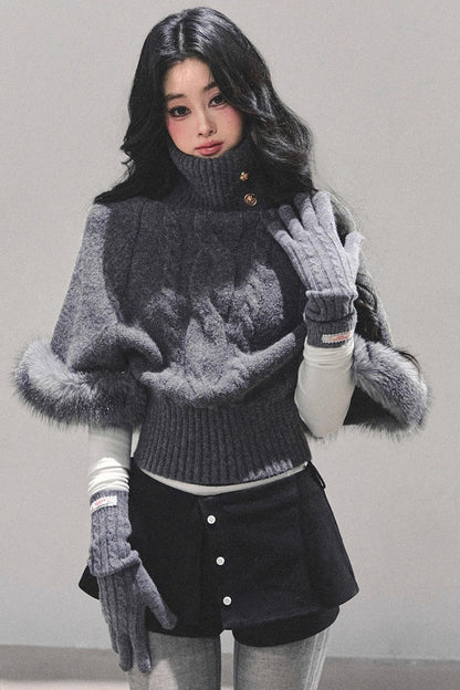 Korean Mohair Turtleneck Sweater