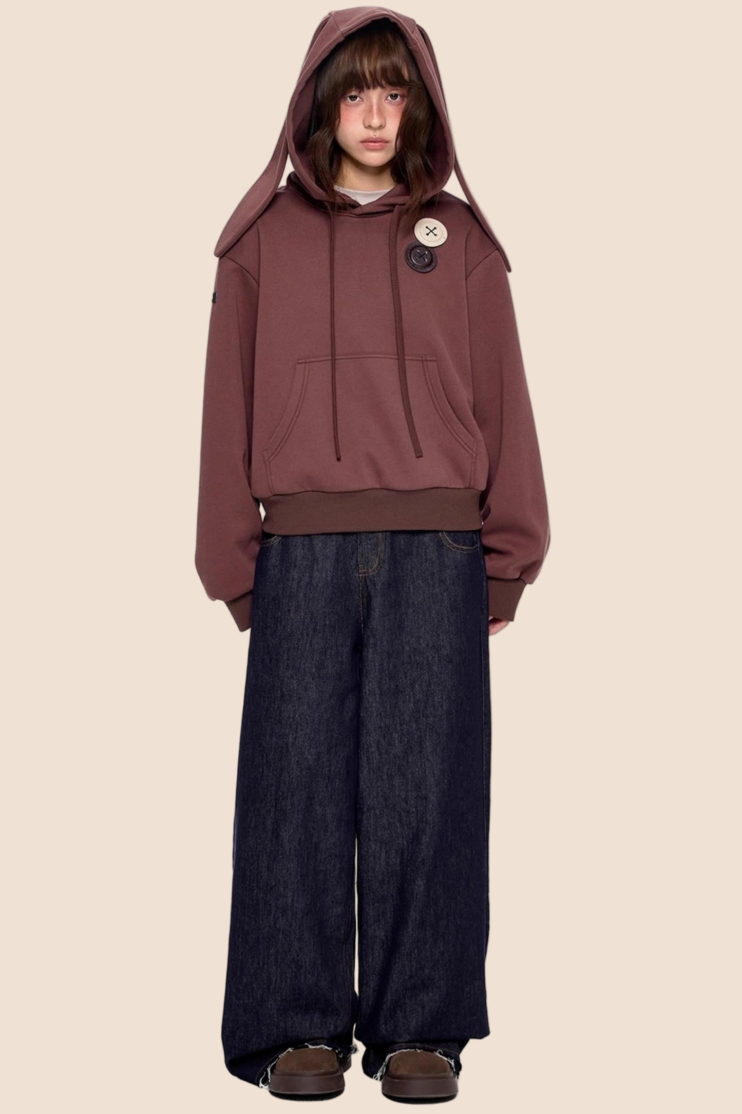 Retro Rabbit Drawstring Hoodie