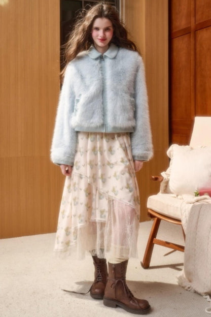 Baby Blue Fur Coat