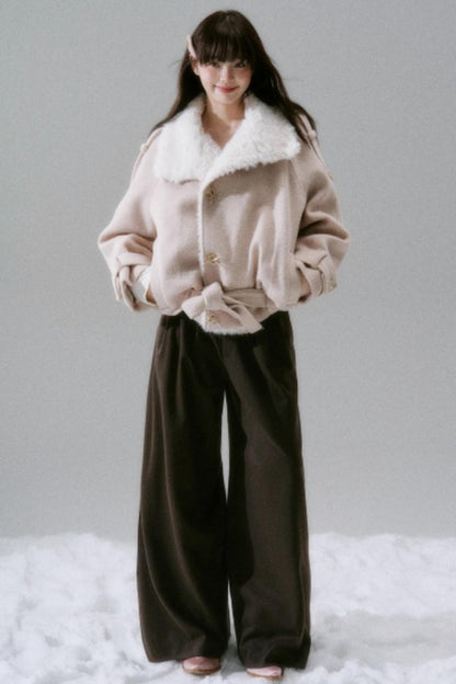 Romance Woolen Fur Collar Coat