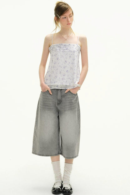 Summer Rhinestone Cropped Jeans
