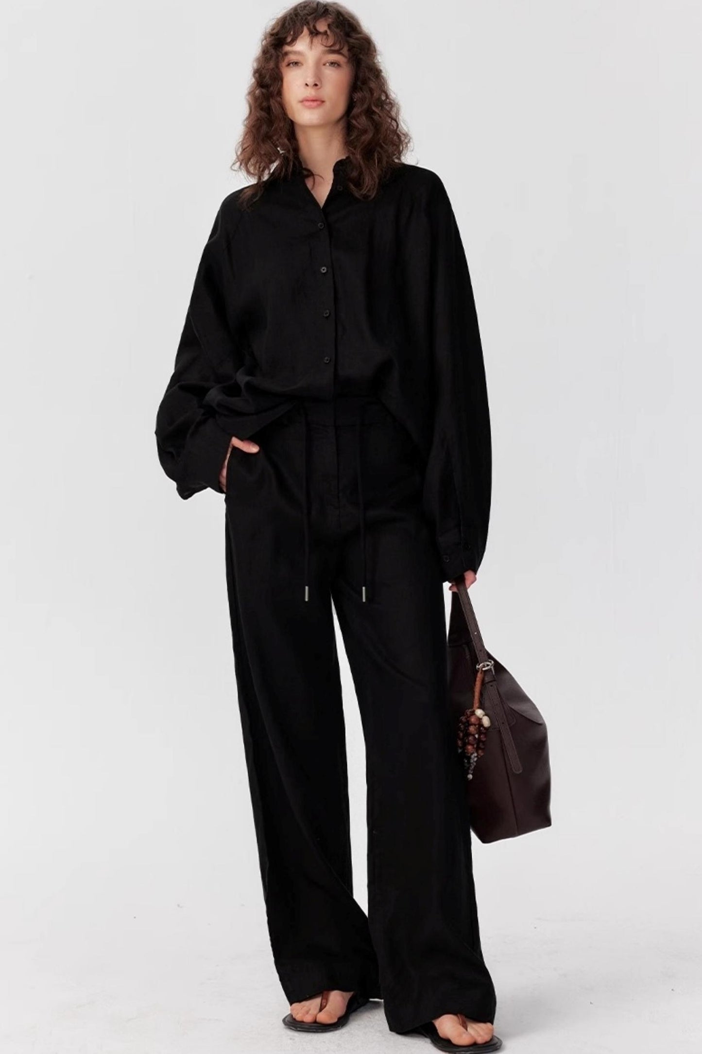 Chinese Style Linen Shirt & Pants Set-Up