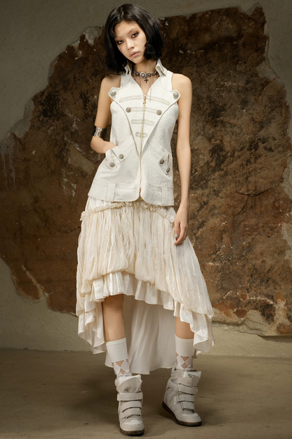 Asymmetrischer Rock mit hoher Taille