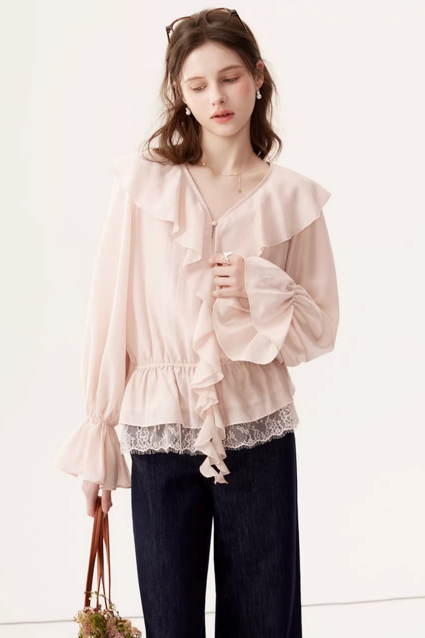 Tencel Ruffle Blouse