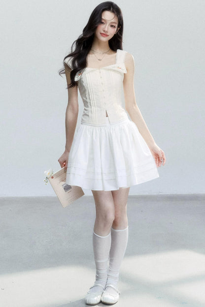French Embroidered Square Neck Camisole