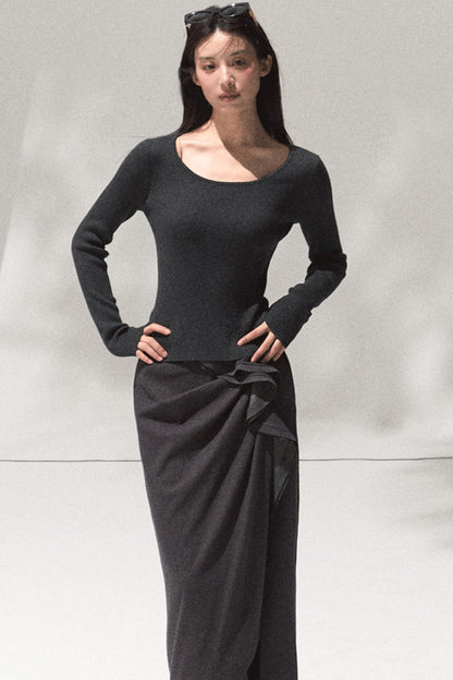 Moonlit Wool Knit Sweater