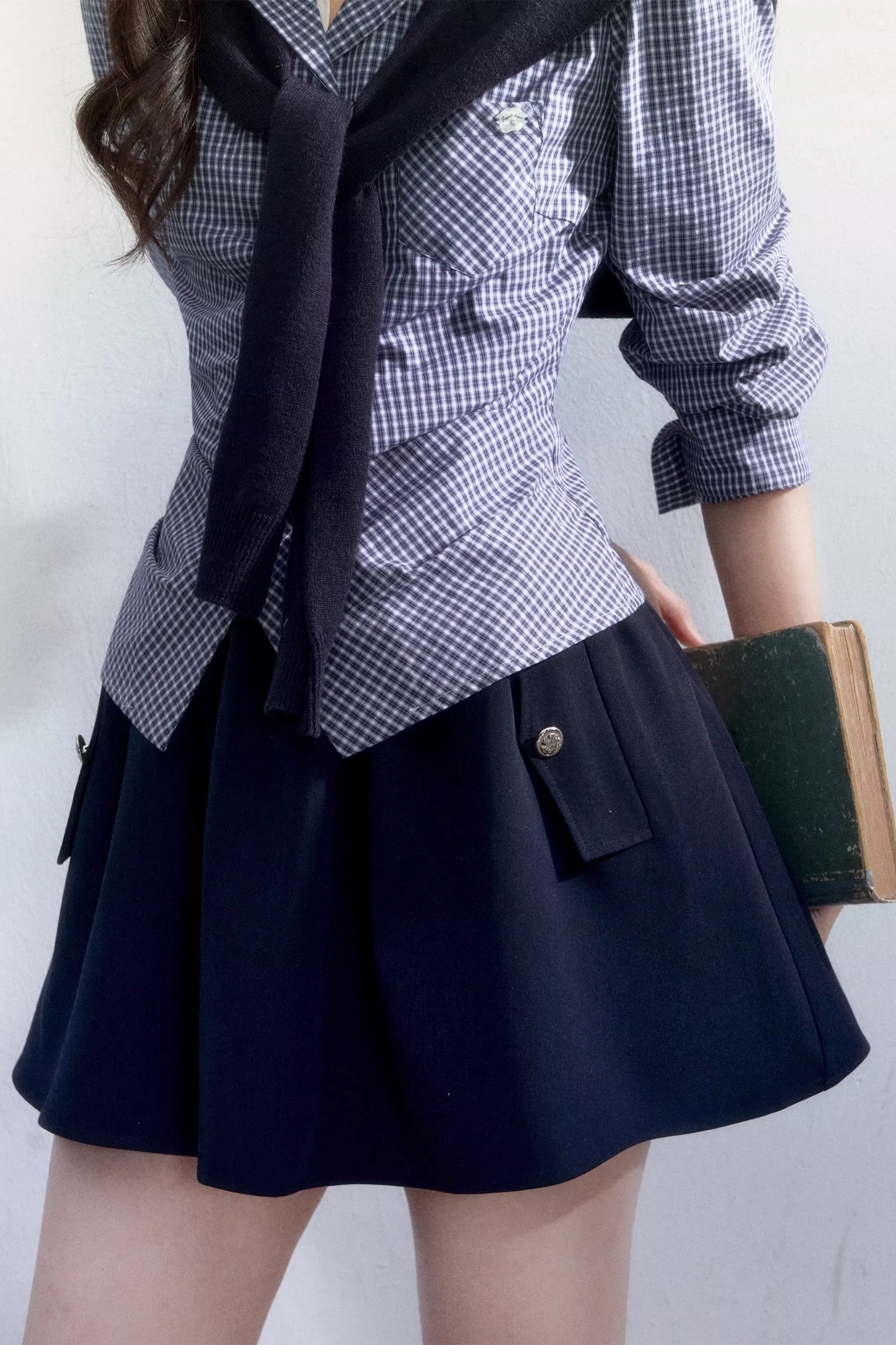 Plaid Intellectual Blouse Set-Up