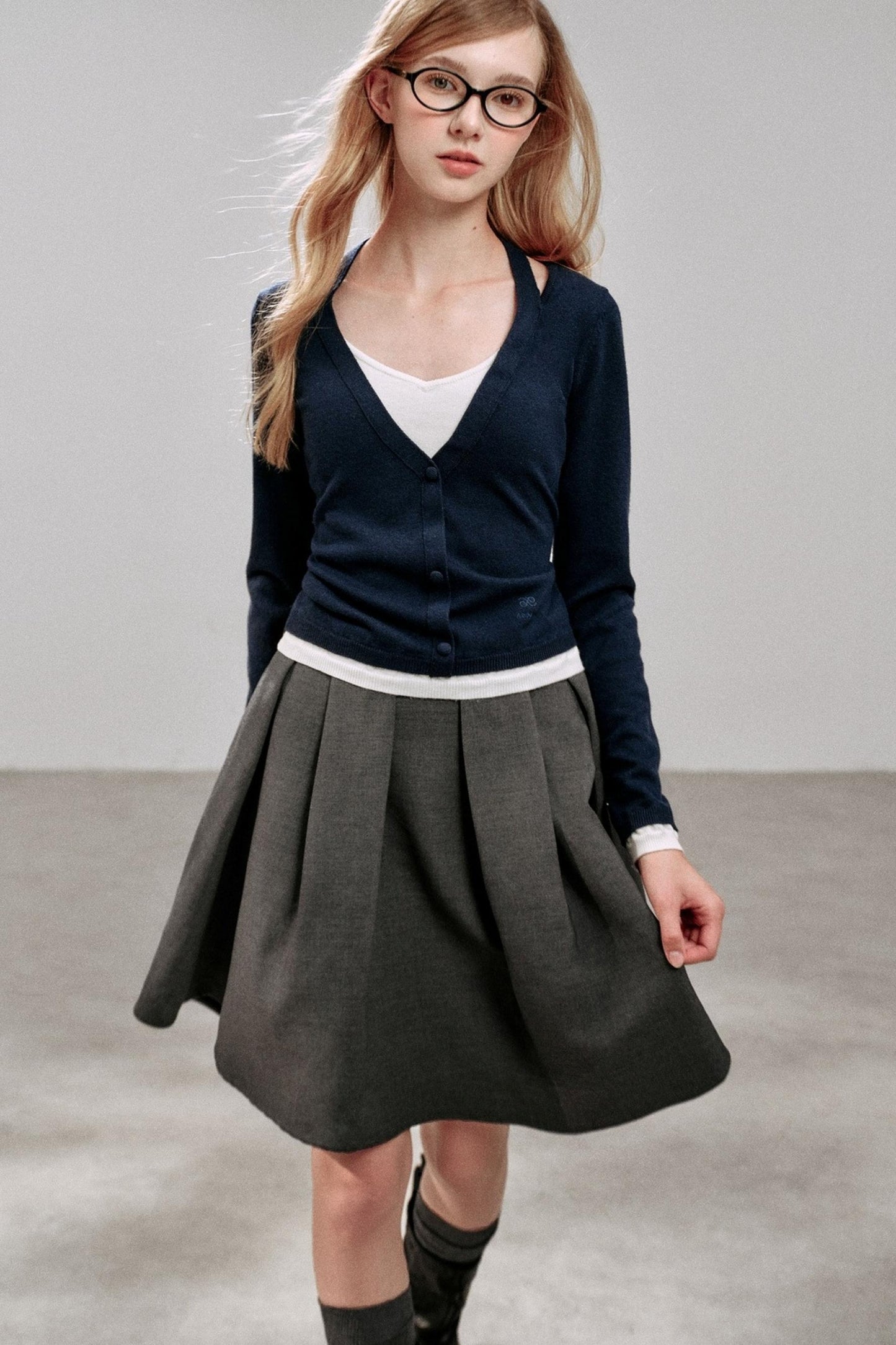 Wool Knit Pullover Layered Top