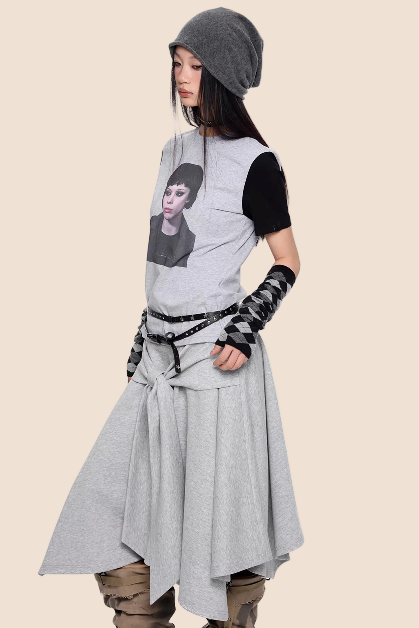 Gemusterter Raglan-Sommeroberteil