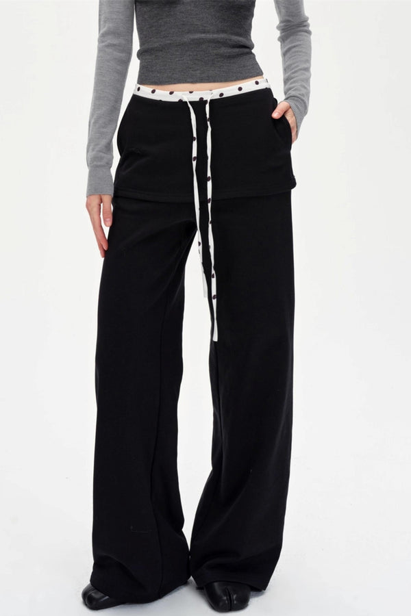 Wide-Legged Polka Dot Sweatpants