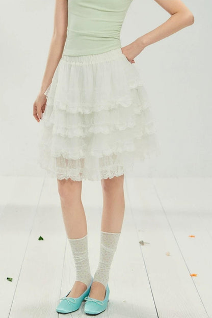 Layered Lace Cake Skirt