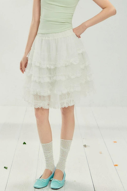 Layered Lace Cake Skirt