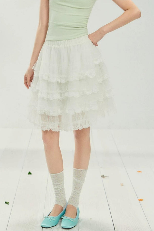 Layered Lace Cake Skirt