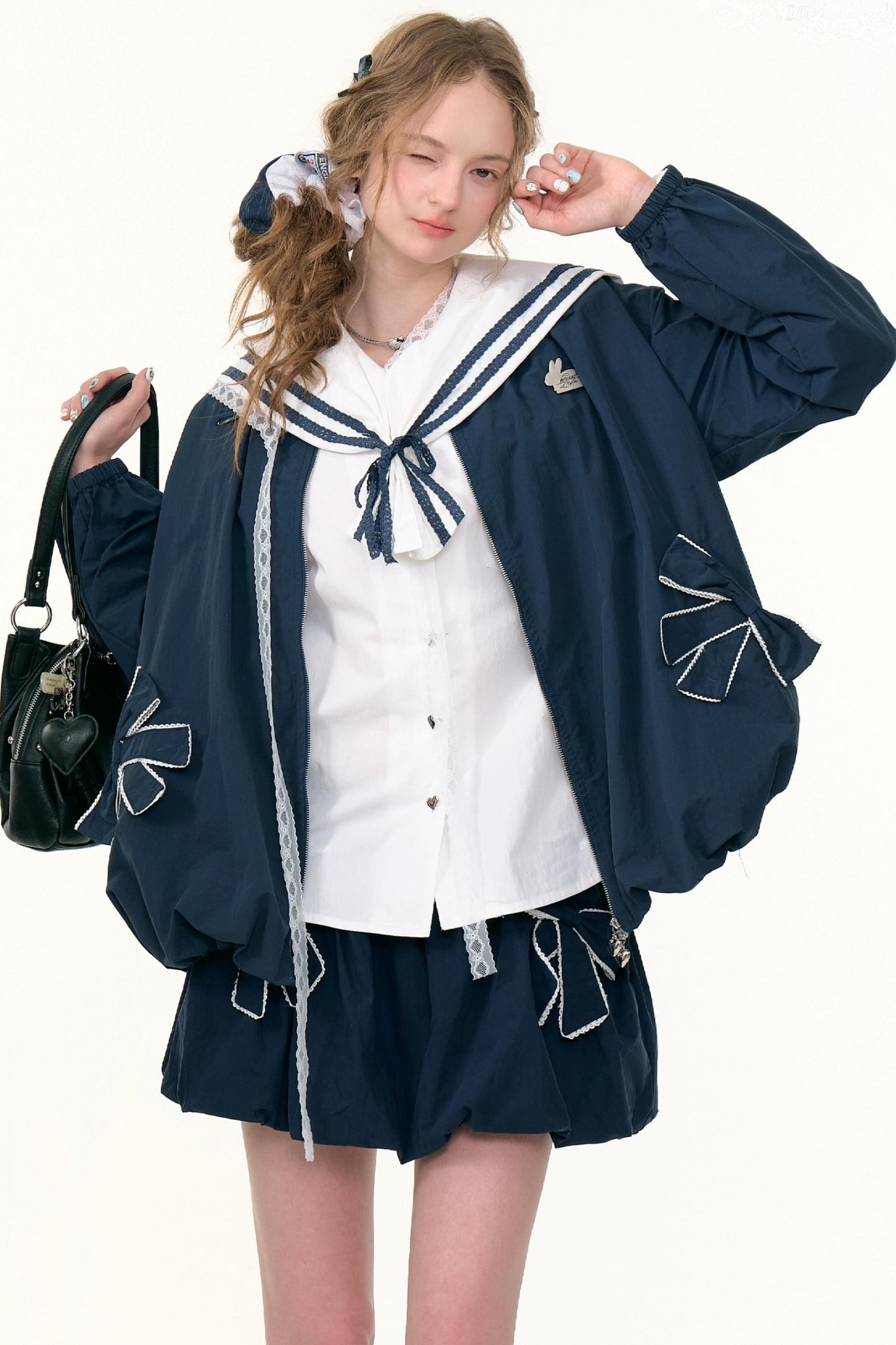 Autumn Winter Dark Blue Jacket