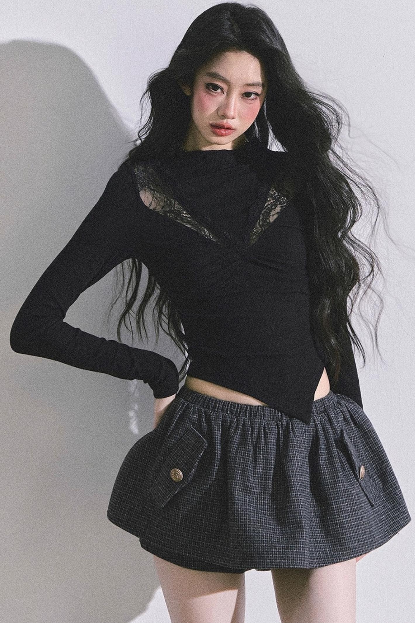 Lace Pure Desire Sexy Knitted T-Shirt