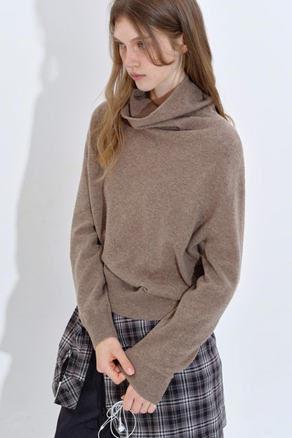 High Cashmere Wool Tricolor Knit Top