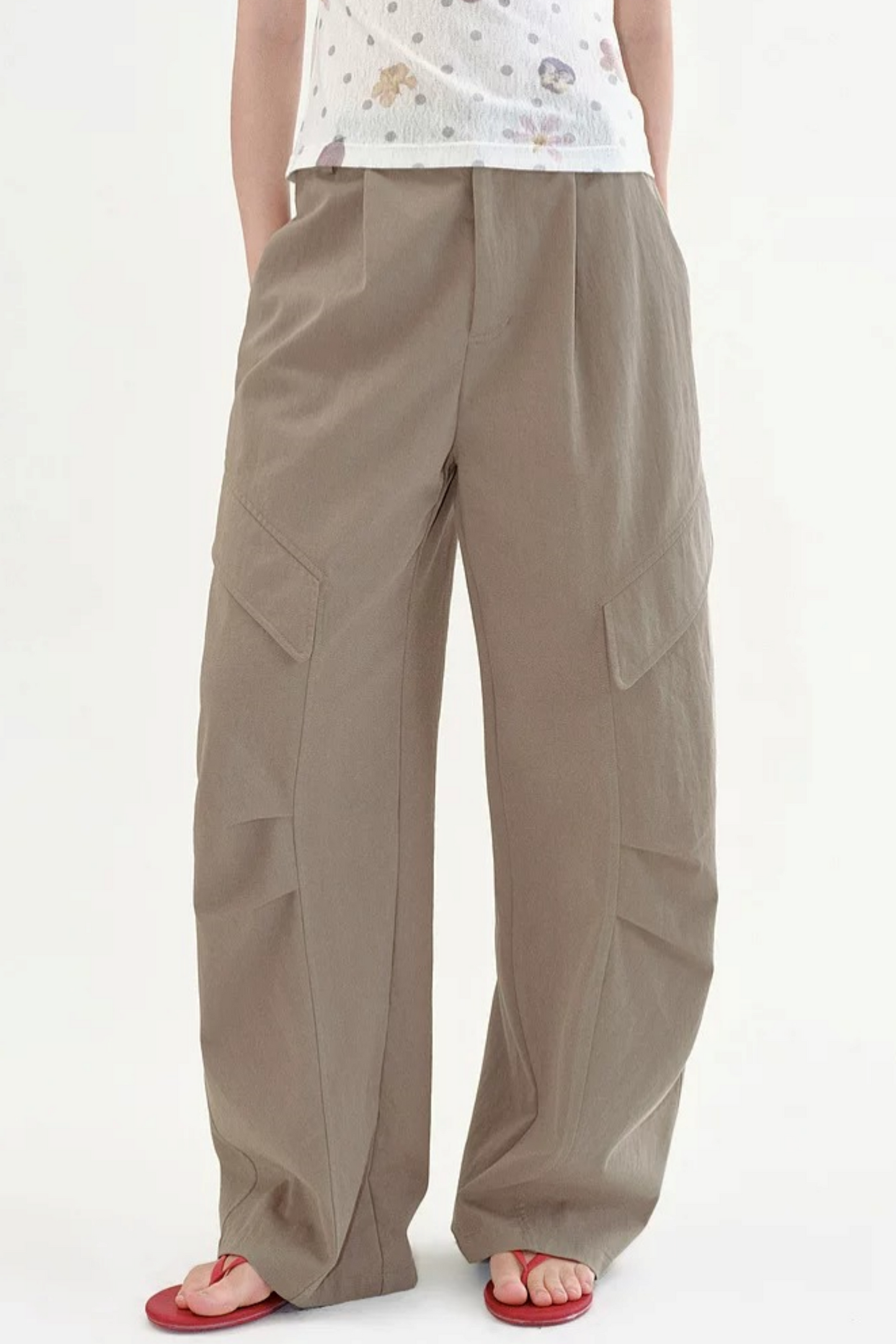 Pantaloni a gamba larga a vita alta