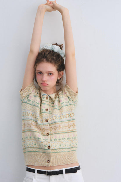 Wool Blend Fair Isle Top