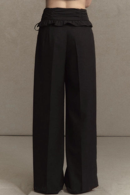 Summer Ruffle Wide Leg Pants