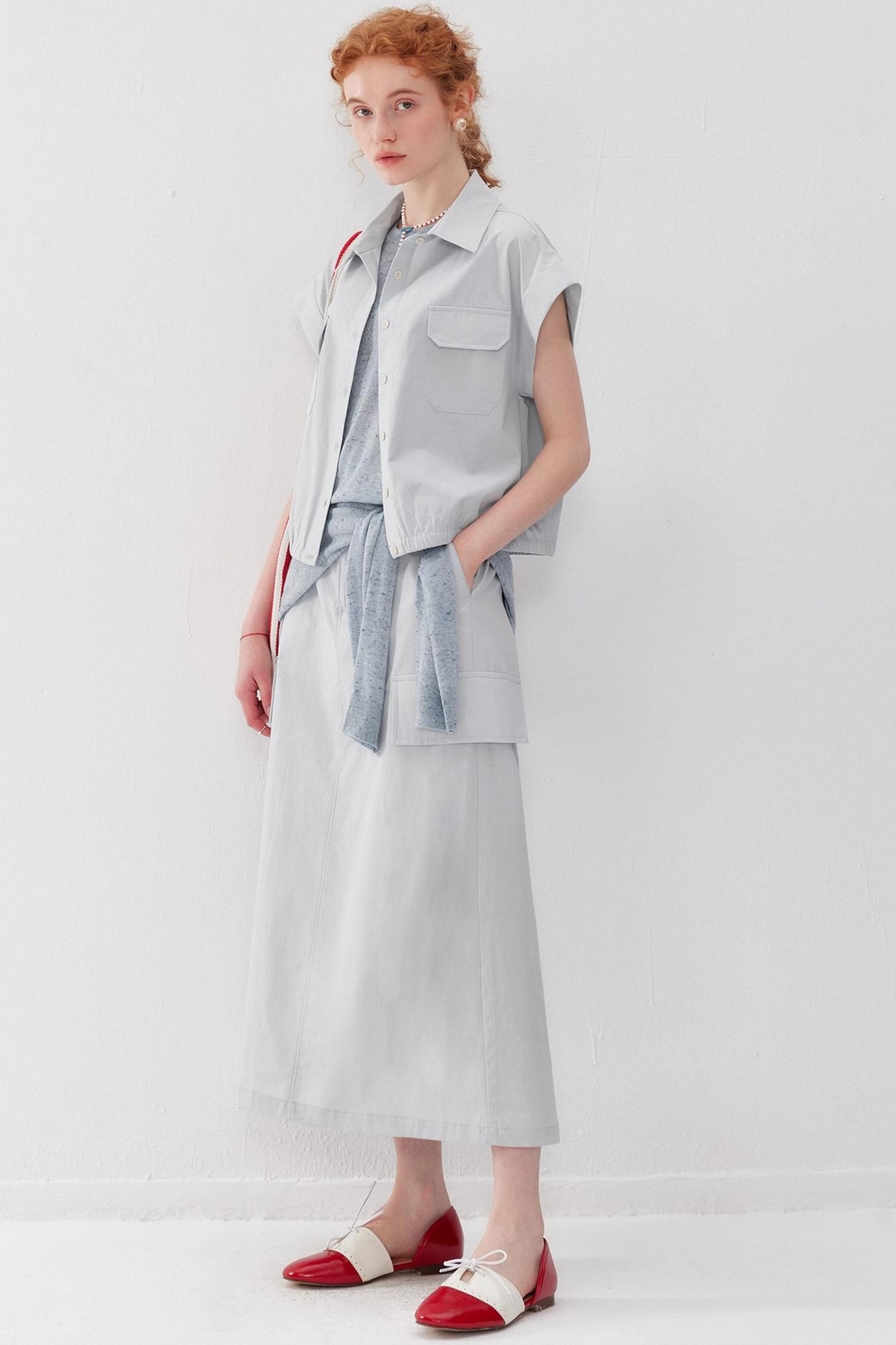 Tencel A-Line Vest Skirt Set-Up