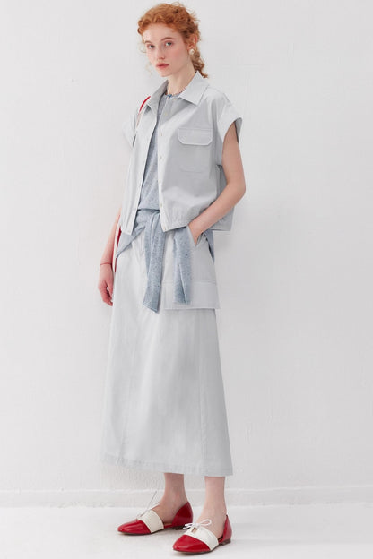 Tencel A-Line Vest Skirt Set-Up