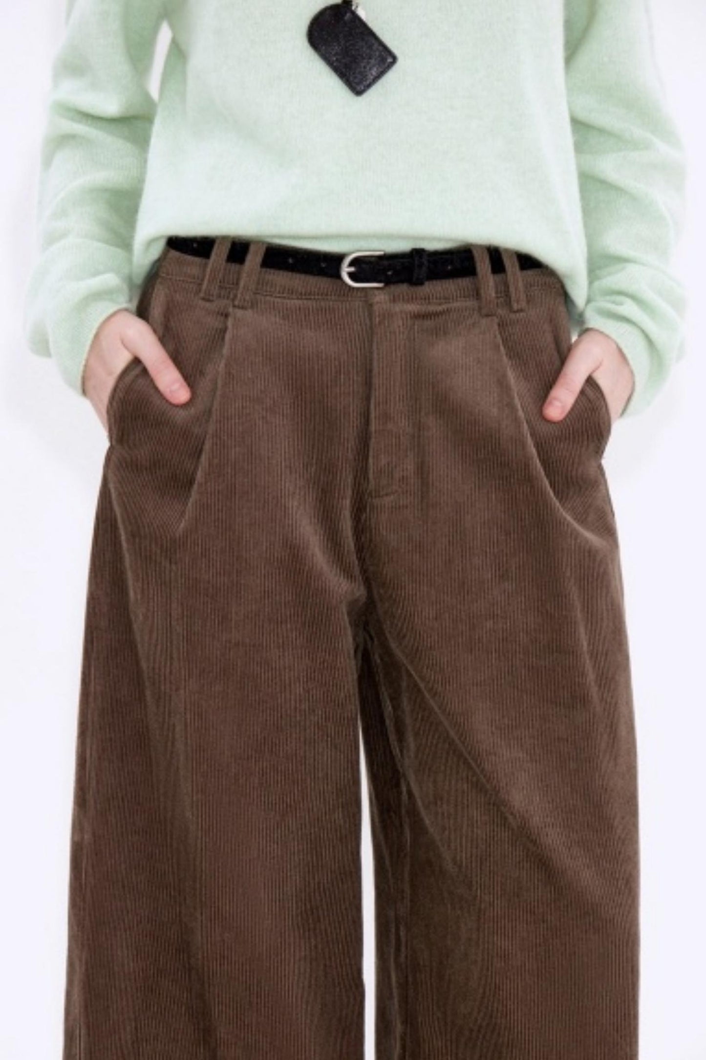 Retro Corduroy Pleated Pants