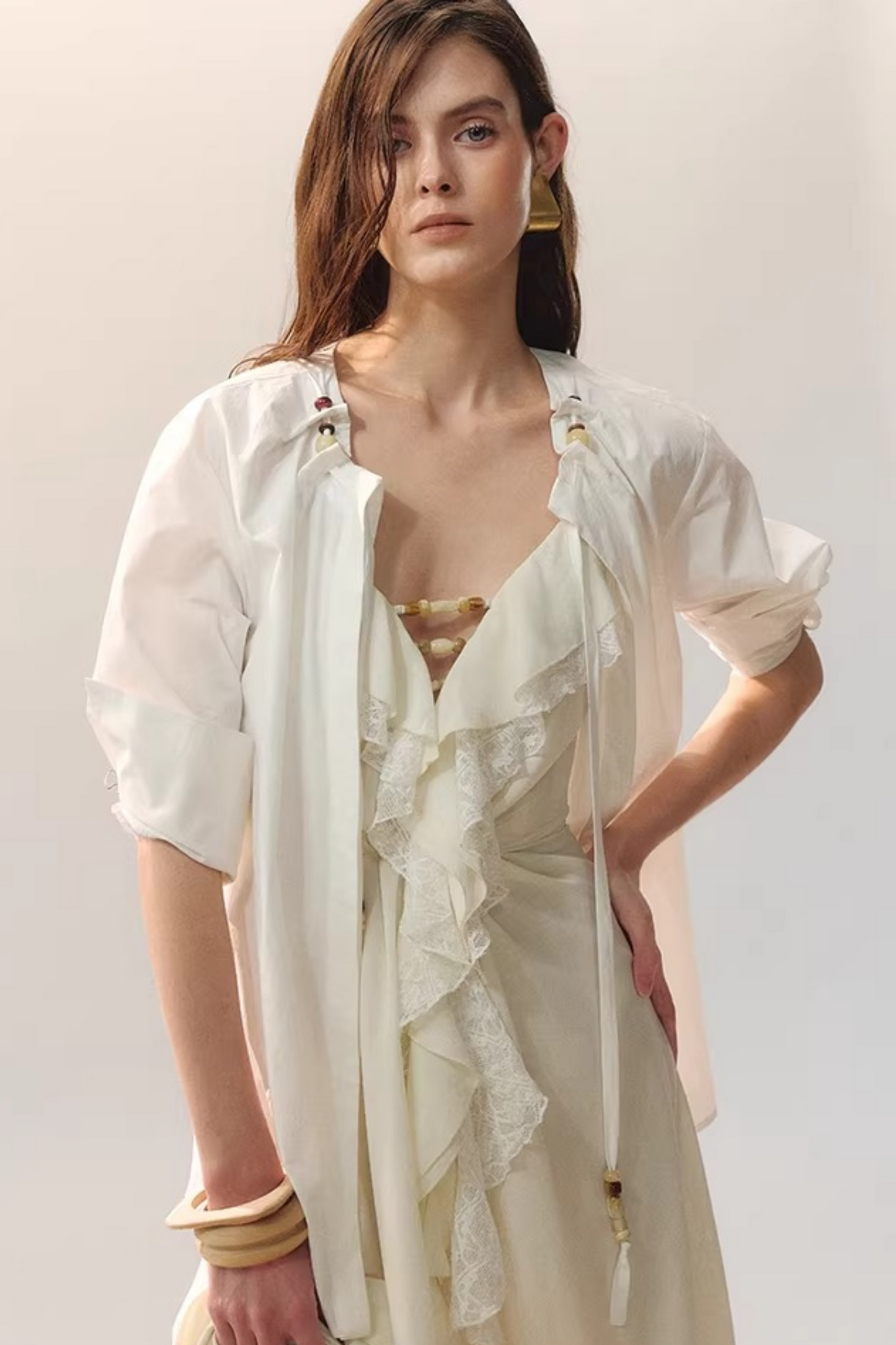 Weightless Beaded Ribbon Blouse