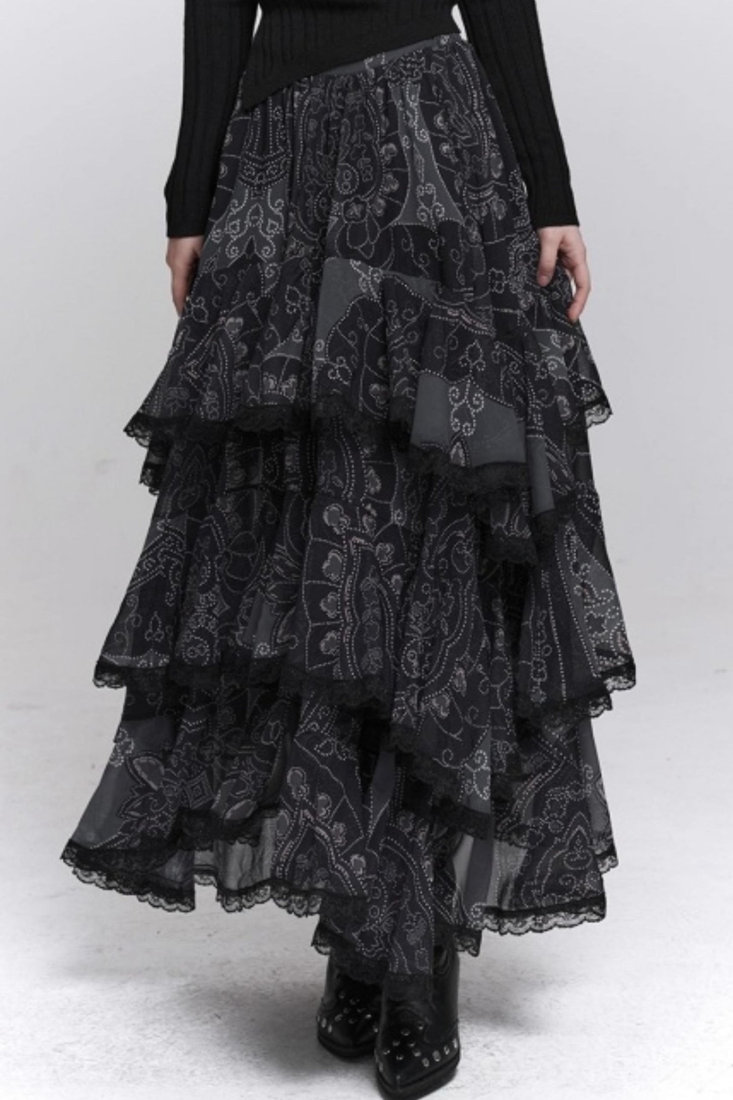 Black Irregular Skirt