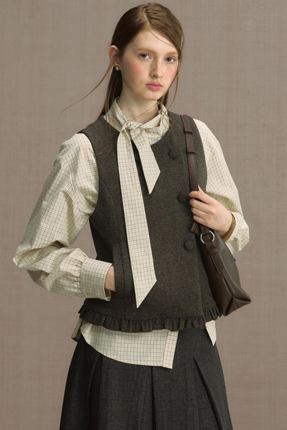 Foreign Style Sleeveless Vest Set-Up