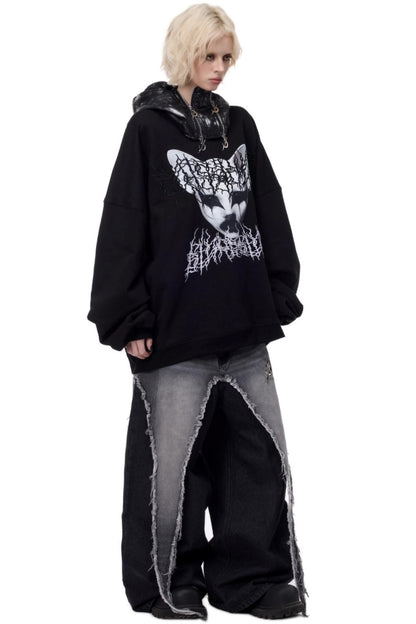 Space Black Electric Moon Hooded Hat